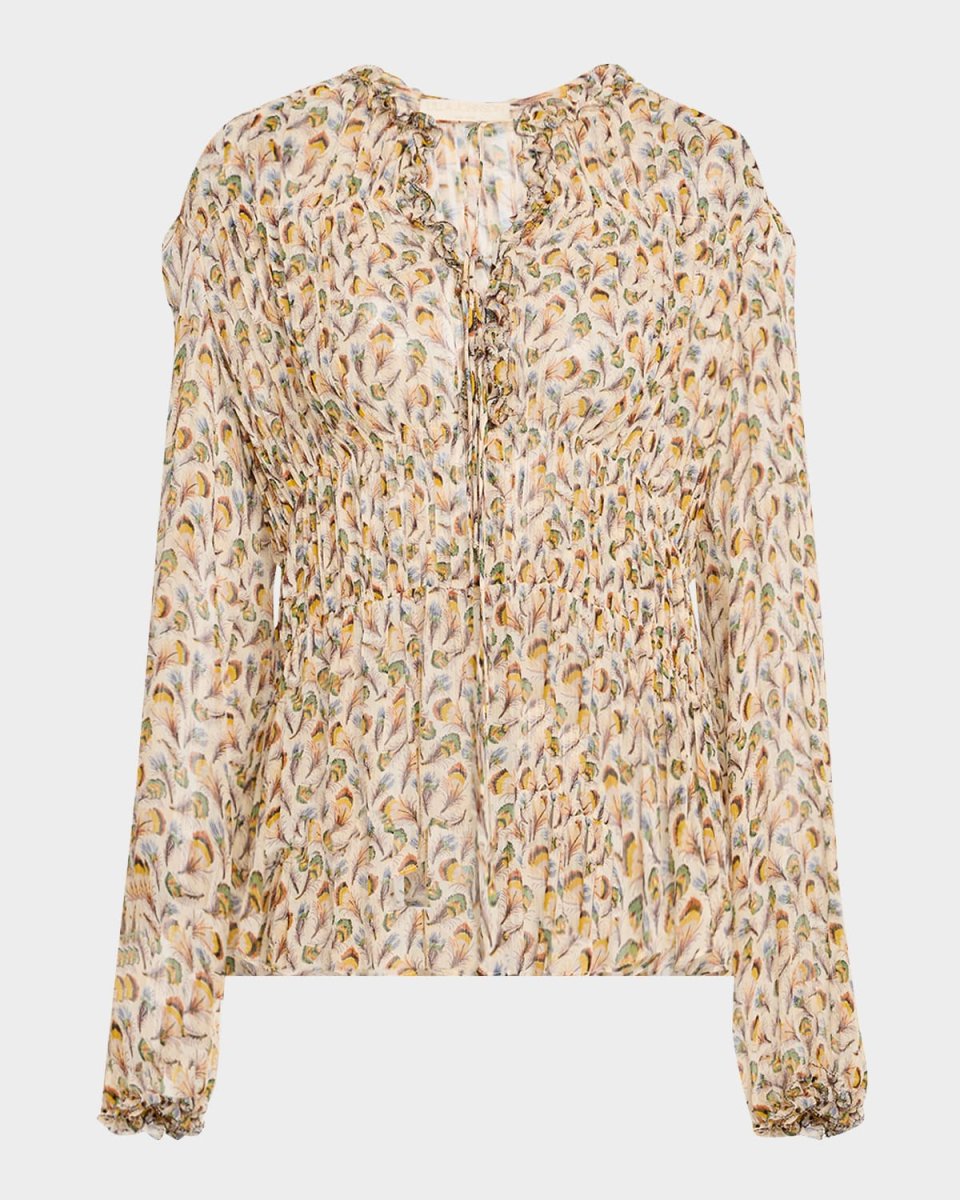 Robbie Tie-Front Silk Blouse